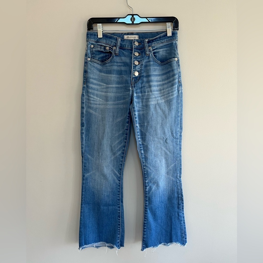 Madewell Cali Demi-Boot Jeans Chewed-Hem Edition, Fenton Medium Blue Wash, 26